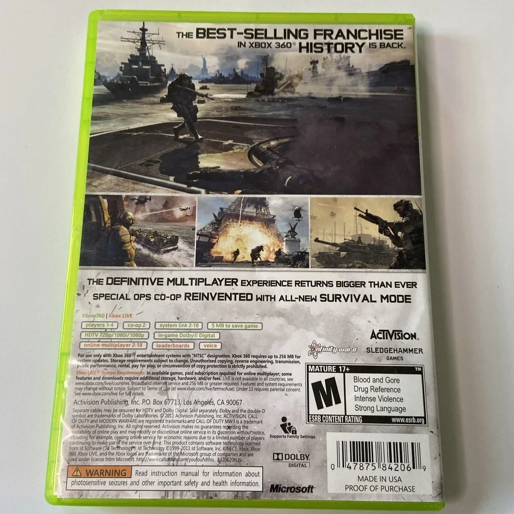 Call of Duty Modern Warfare 3 Video Game Xbox 360 Action War Booklet CIB